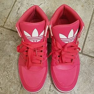 Pink Adidas OrthoLite High tops Women's size 8